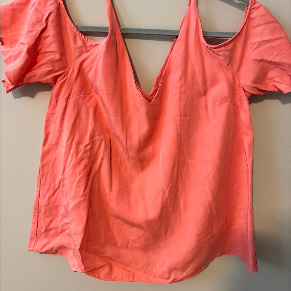 Coral Puff Sleeve Women's Top
